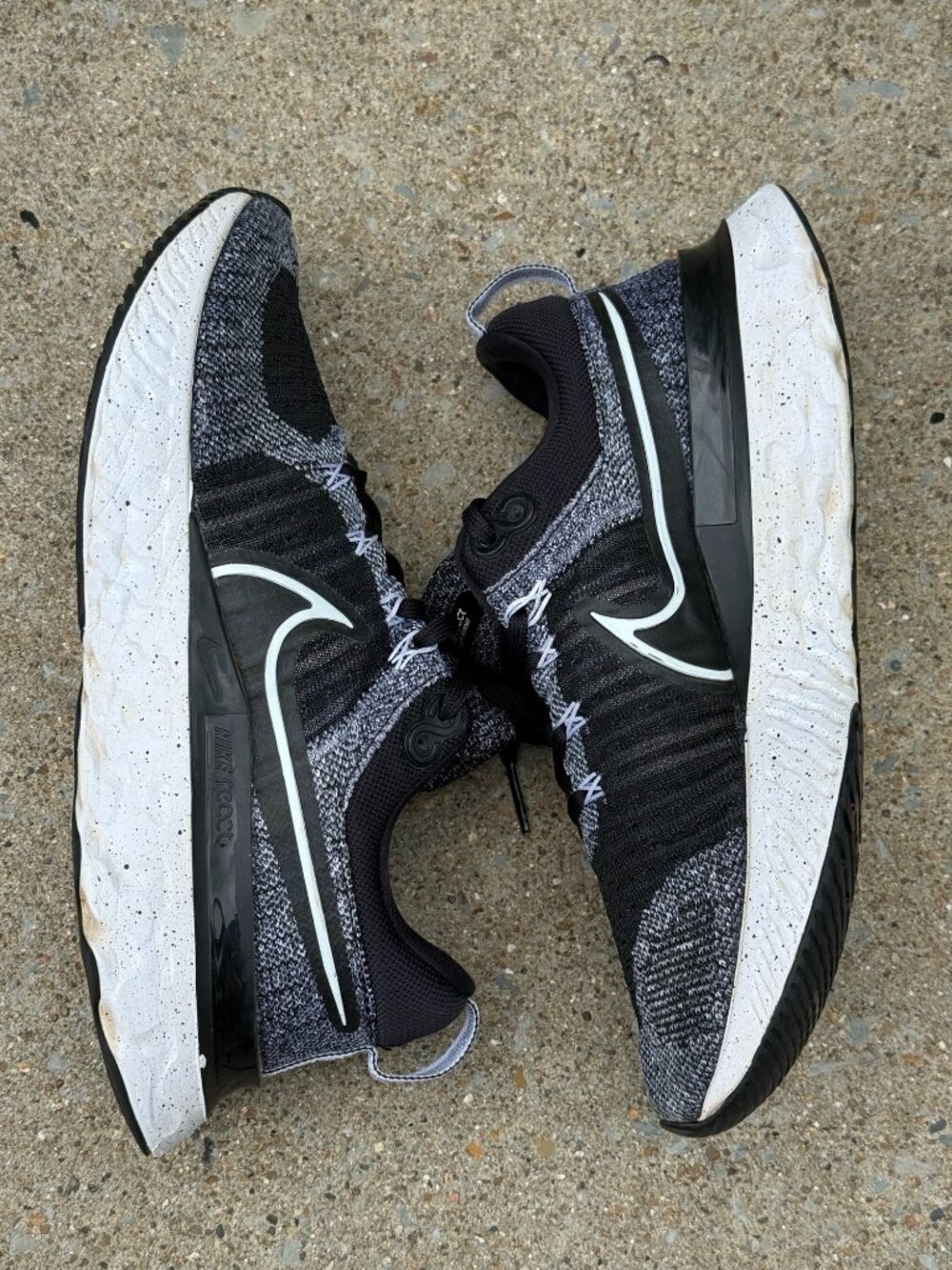 Nike React Infinity Run Flyknit Black Grey Running Shoes Athleisure Gymcore 4387